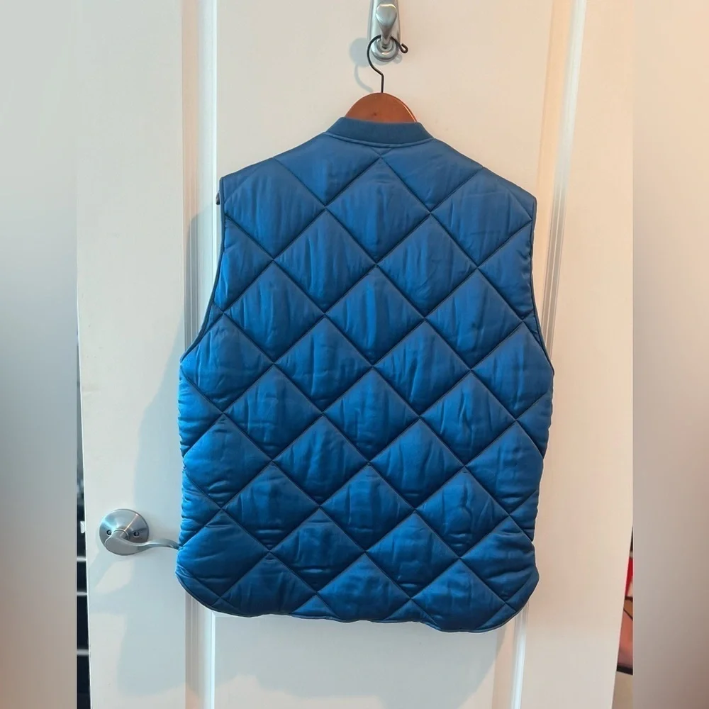 Sandro Blue Oversized Quilted Puffy Vest